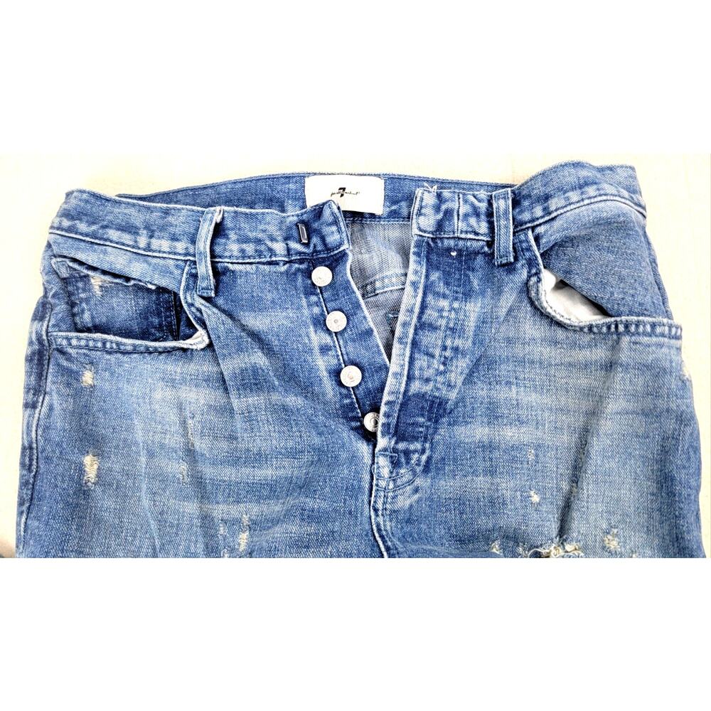 7 For All Mankind Easy Straight Maribl Distressed Jeans Size 27 - Picture 3 of 11